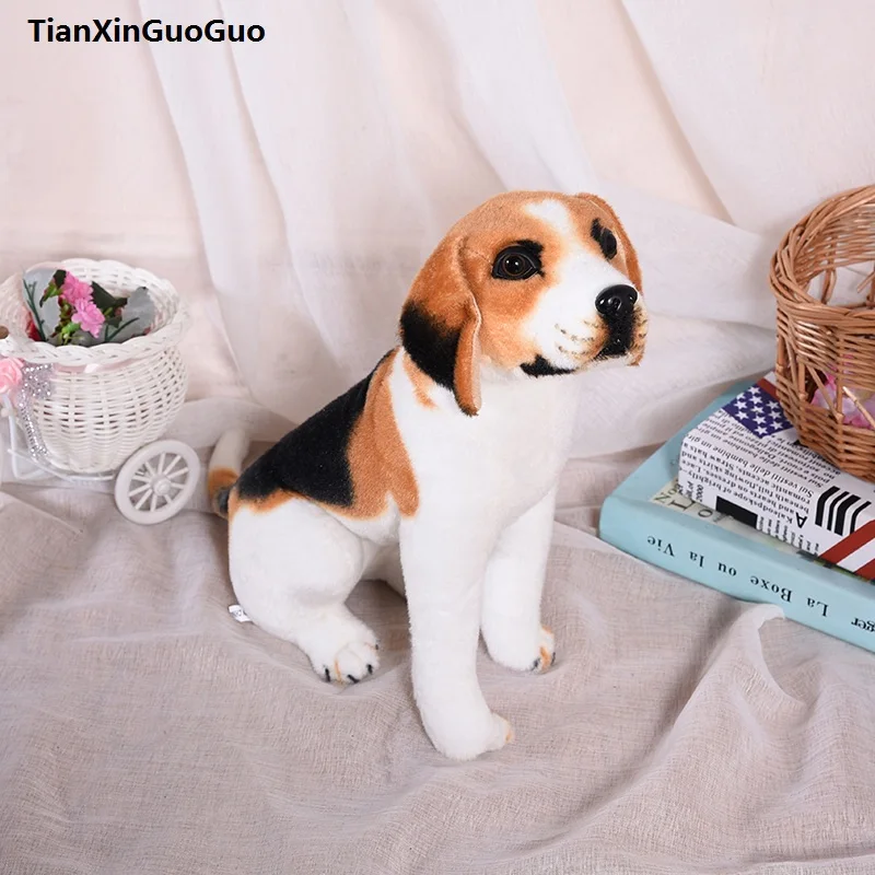 about 35cm squatting cartoon beagle dog plush toy soft doll baby toy birthday gift s0423