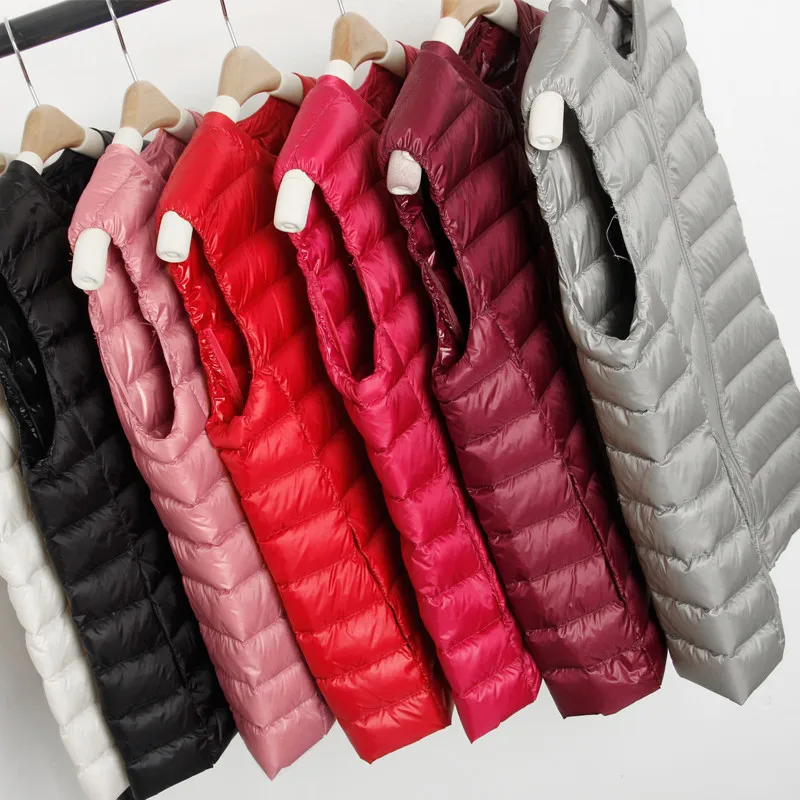 

Sanishroly 2025, осенне-зимний новый ультралегкий пуховый жилет, парка, женское пальто на белом утином пуху, женский теплый пуховик без рукавов