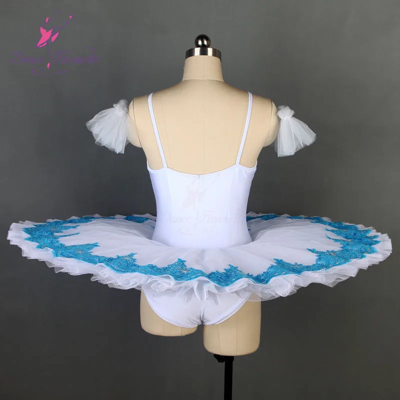 BLL010 Dance Favourite  Ballet Tutu Pre-porfessional Ballet Costume Pancake Tutu Girl & Women with light sea blue applique