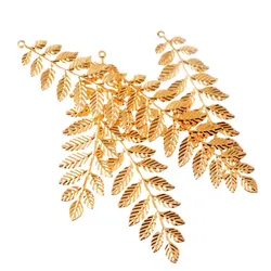 MIAOCHI DIY 10Pcs Bronze/White K/Gold Leaf Filigree Wraps Connectors Metal Crafts Gift Decoration DIY 32*93mm