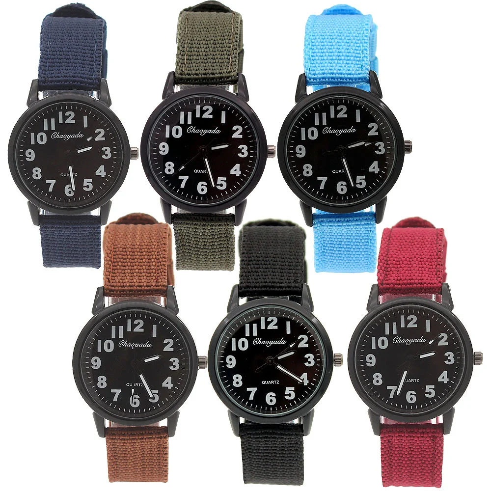 Montre analogique à Quartz pour hommes et femmes, en tissu militaire, bracelet en Nylon, bon marché, U92