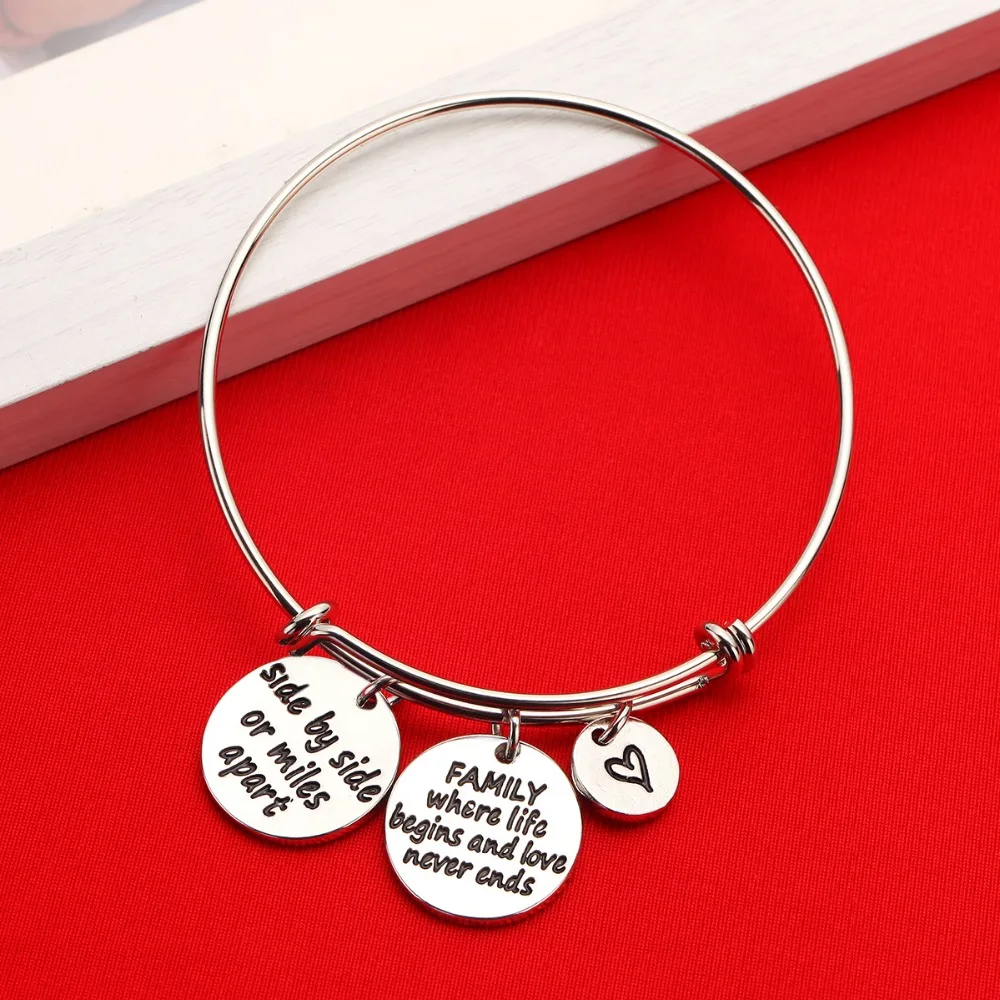 Expandable Family Tree Charm Bangle Family Where Life Begins And Love Never Ends For Family