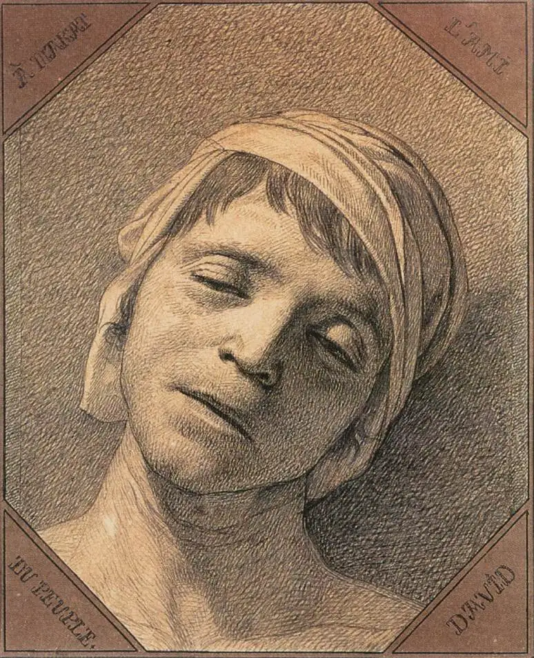 

Oil Painting Reproduction on Linen Canvas,head-of-marat-1793 by Jacques-Louis David,Museum quality,Free SHip