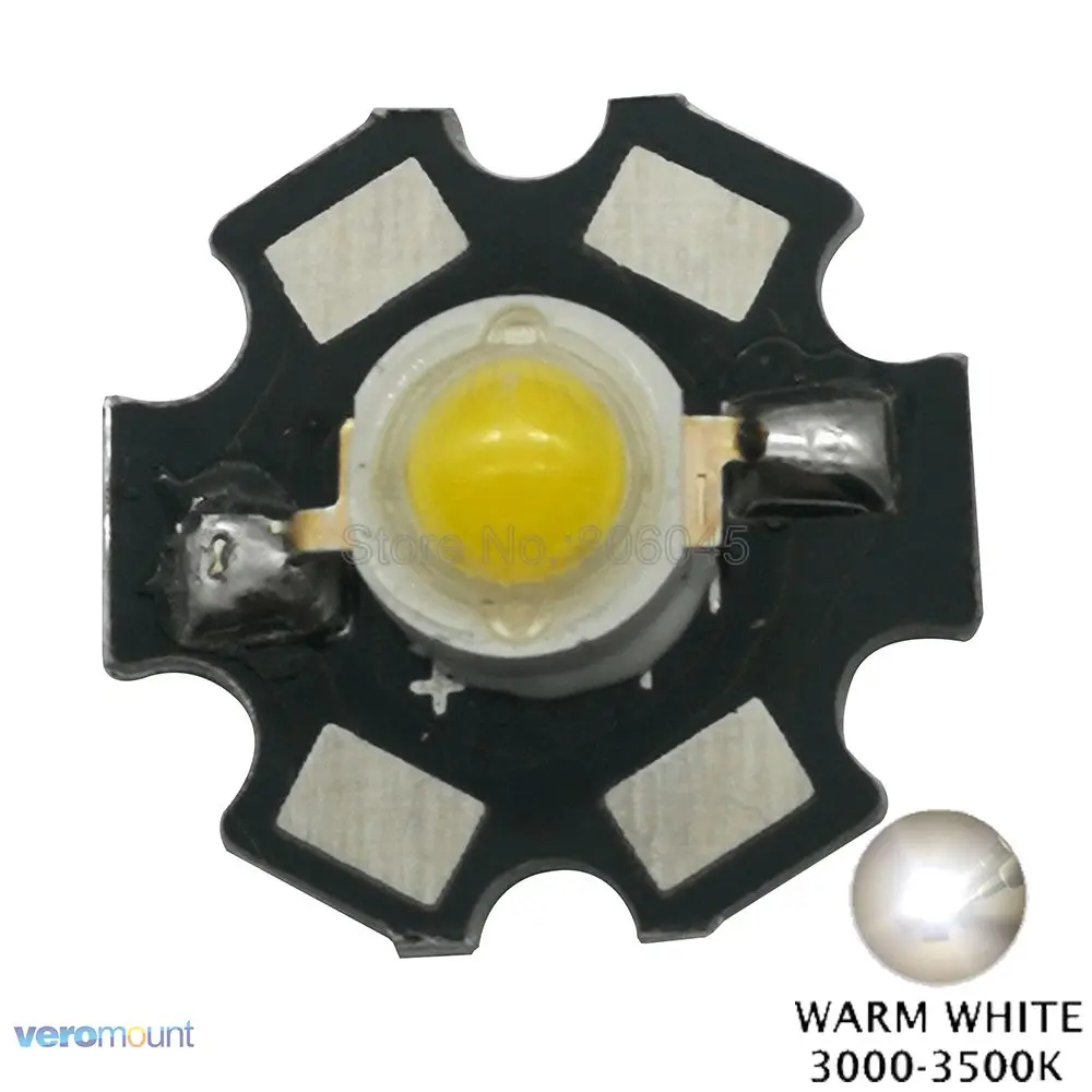 

5W Warm White High Power LED Bead Emitter DC6.5-7.5V 700mA 2700-3300K with 20mm Star Platine Base