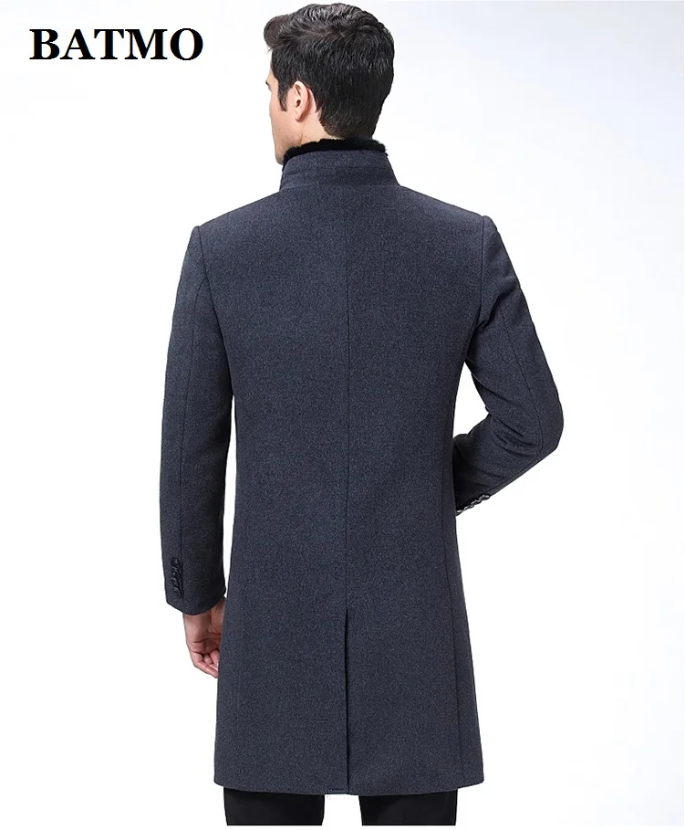 BATMO 2023 New Arrival Autumn&Winter High Quality Wool Long Trench Coat Men,men\'s wool jackets,warm Overcoat,M-4XL,8808