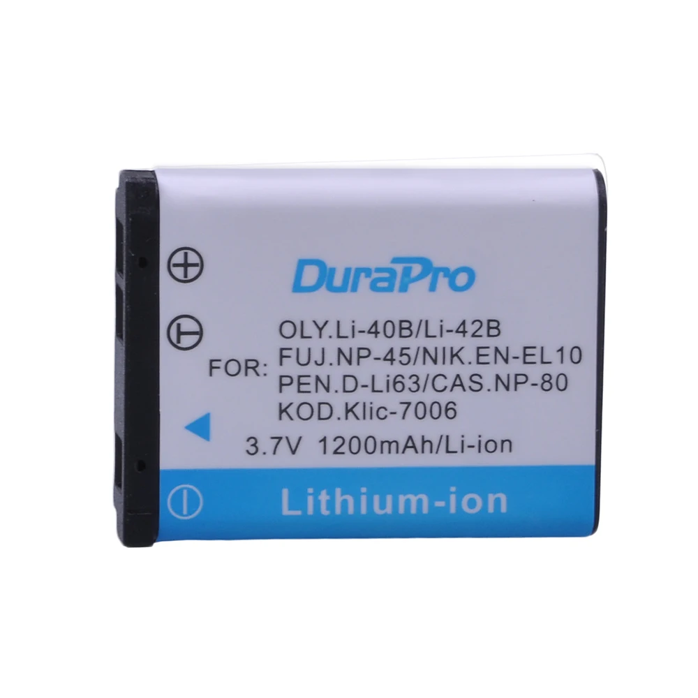 DuraPro 3pcs Li-40B LI-42B LI42B LI40B Battery + LCD USB Charger for FUJIFILM NP-45 NP 45 NP45 NP 45A 45B 45S For Nikon EN-EL10