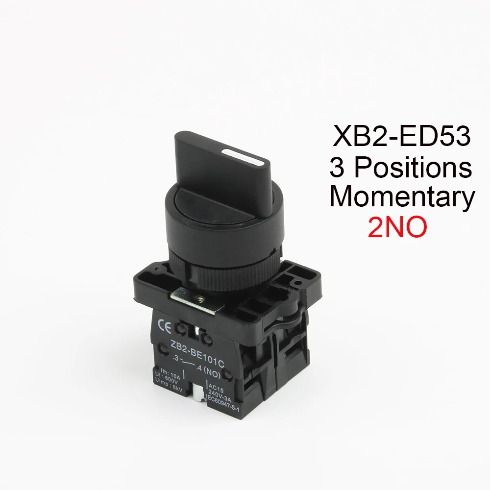 XB2-ED21 XB2-ED25 XB2-ED33 XB2-ED33 2/3 Posities 1N0/1NC & 1NO/2NO Vergrendeling Self-Vergrendeling/Kortstondige Selector drukknop