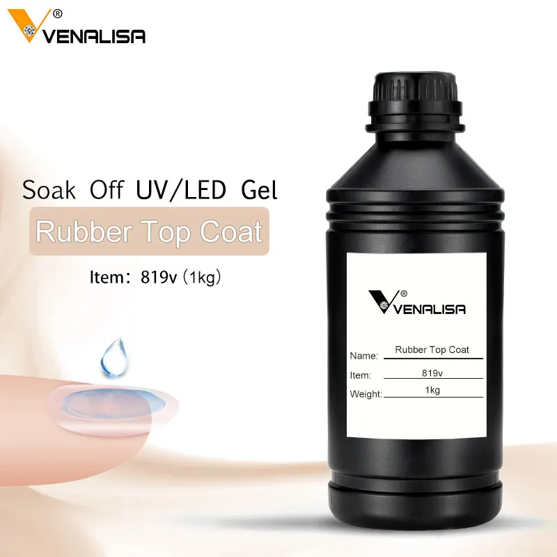 VENALISA Tempered Top Coat 1กก.แพคเกจจำนวนมาก Refill No Wipe Top Coat Soak Off UV LED เล็บเจลโปแลนด์ matt พื้นผิวยาง Top Coat