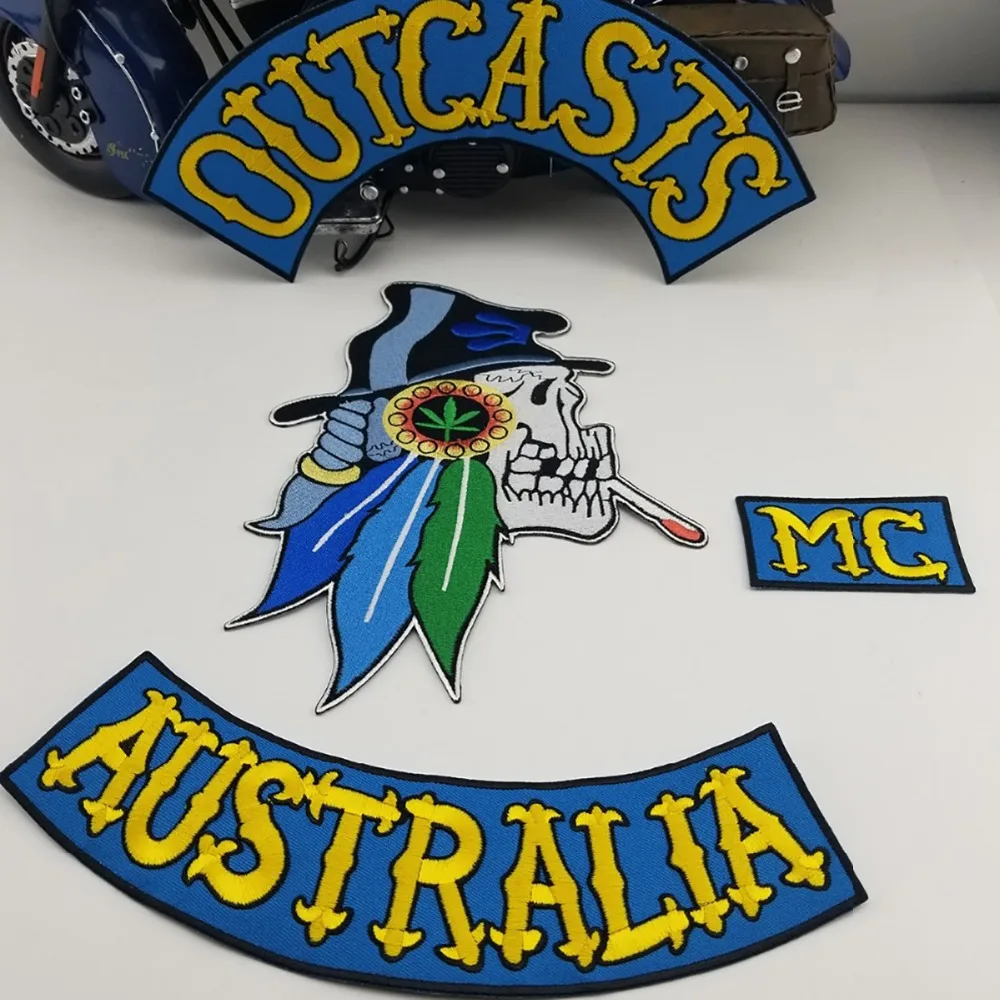 NEW ARRIVAL MC outcasty MC AUSTRALIA łatka haftowana kurtka jeźdźcy klub motocyklowy łatka