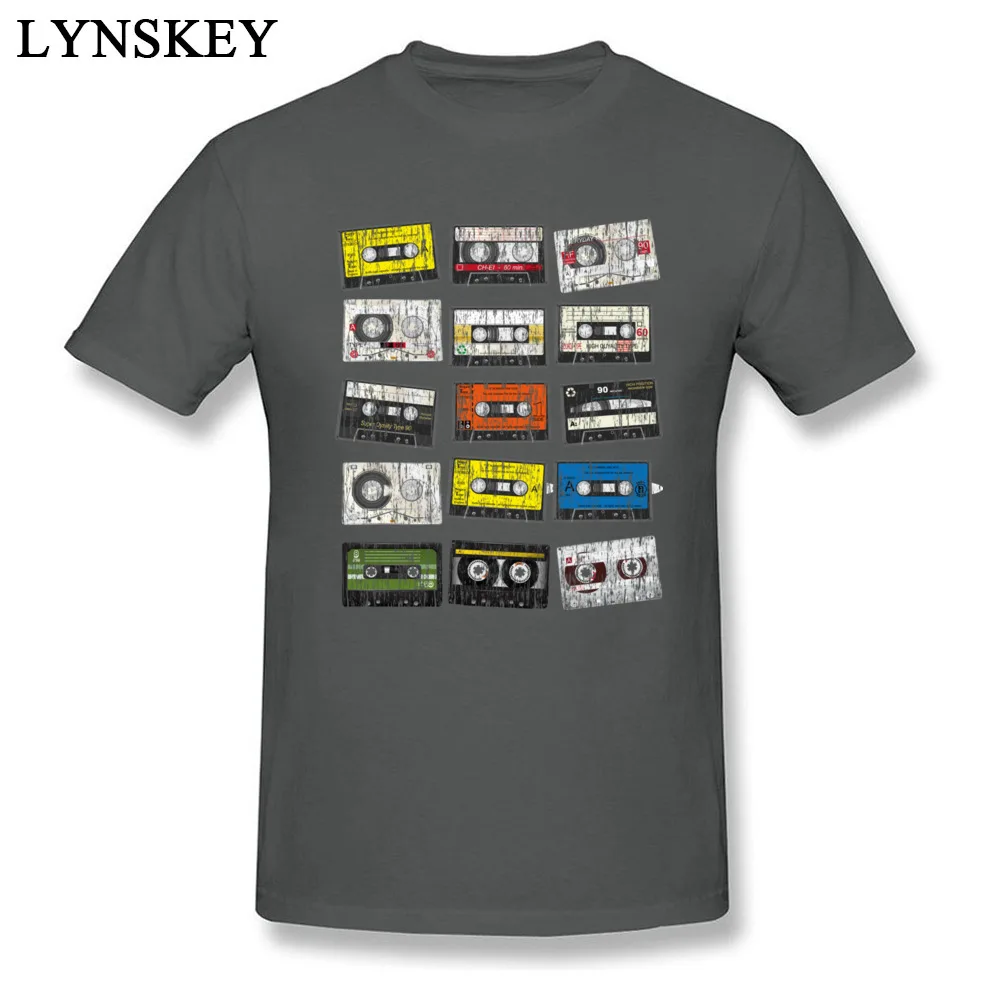 Retro Vintage Cassettes Mens T Shirts Short Sleeve 100%  Slim Fit Tshirts Hip Hop Men Male Round Collar