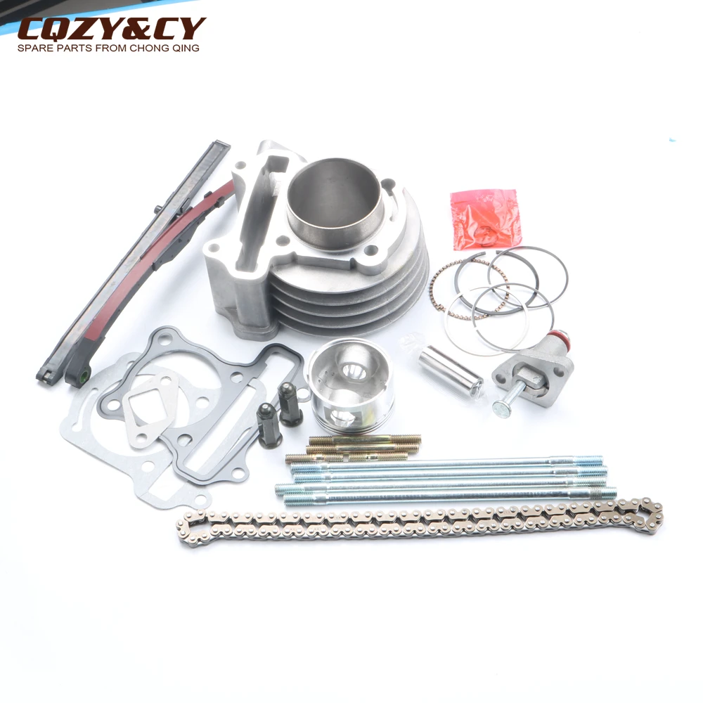 50mm big bore Cylinder Set & Tensioner & Chain Guide & Bolt & Chain for Scooter 139QMB GY6 50cc upgrade to GY6 100cc 4T