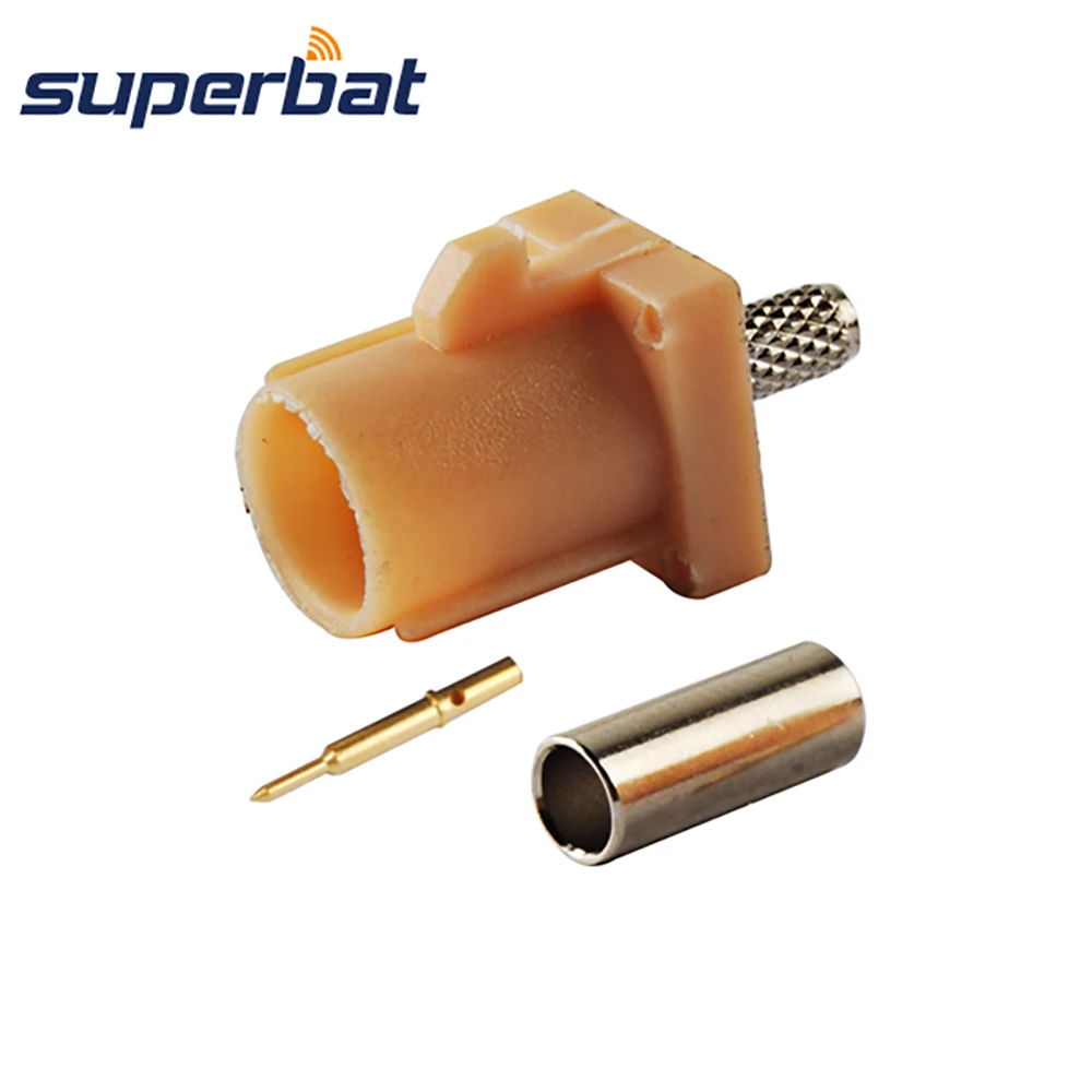 Superbat Fakra Code I- Beige/1001 Male Bluetooh Crimp RF Coaxial Connector for Cable RG316 RG174 LMR100