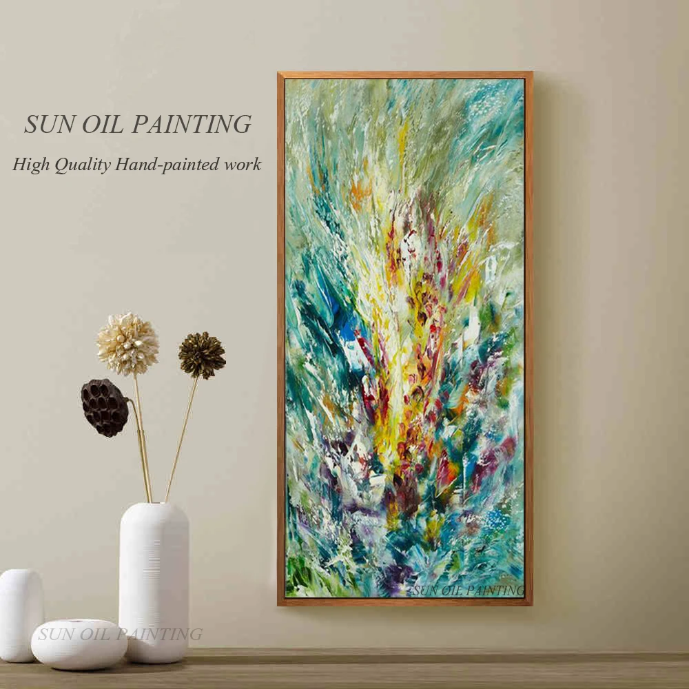 Canvas Abstract Gladiolus Oil Painting For Wall Decoration Hand-painted Beautiful Abstract Wall Decorative Flower Painting