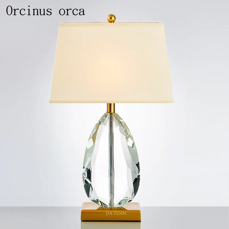 

American luxury crystal desk lamp bedroom bedside lamp modern simple creative personality K9LED crystal desk lamp free shipping