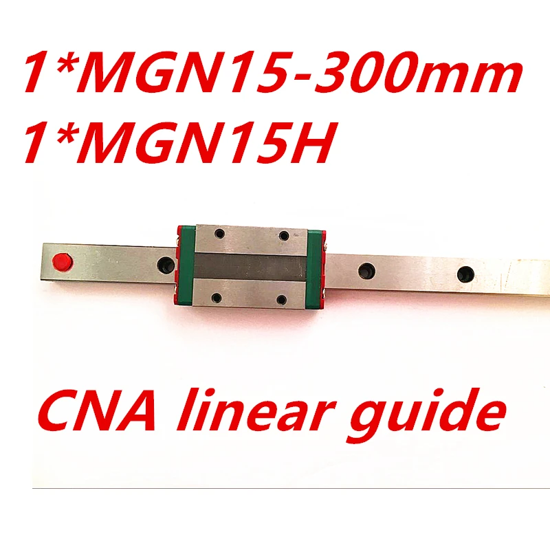 Free shipping 15mm Linear Guide MGN15 L= 300mm linear rail way + MGN15H Long linear carriage for CNC X Y Z Axis