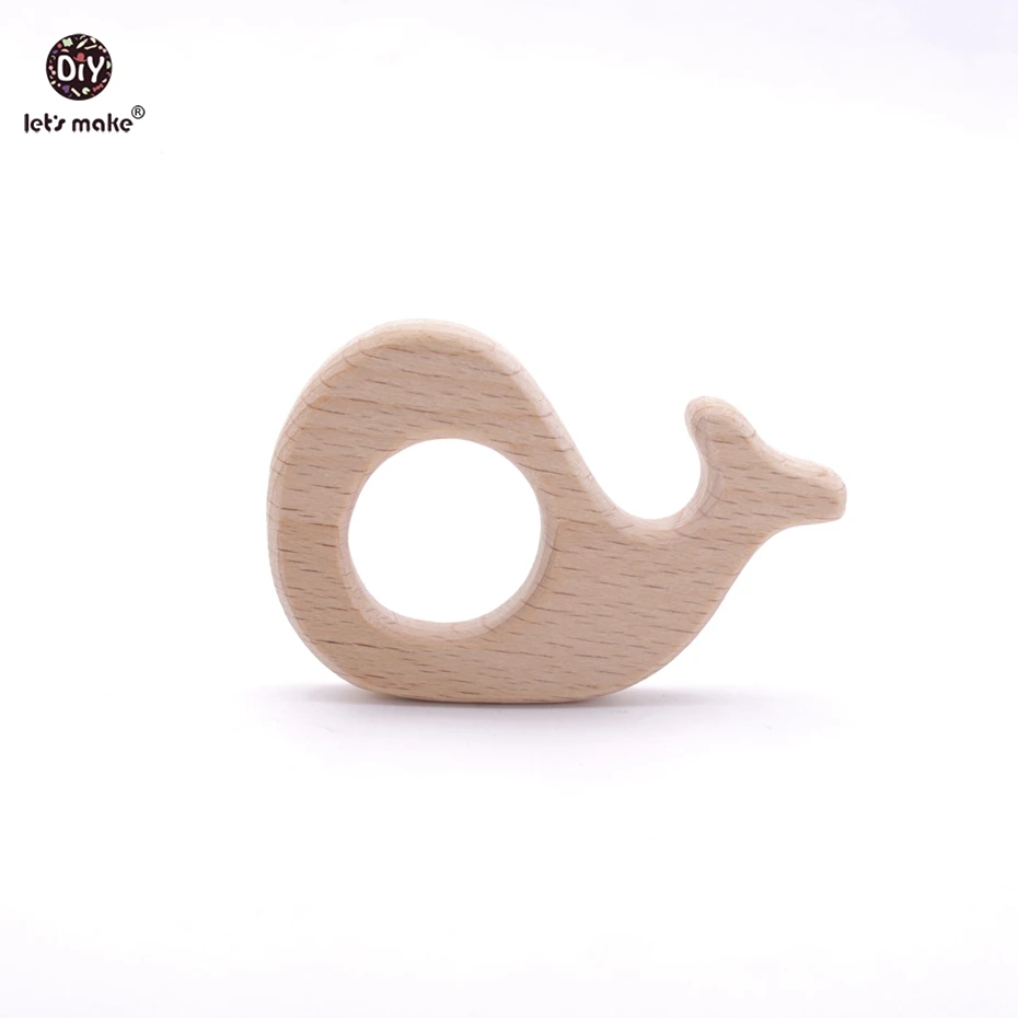 Let's Make Wooden Pendant Whale 10pc Teething Toy Wooden Teething Toys New Born Gift Wooden Rattle Organic Toys Baby Charms