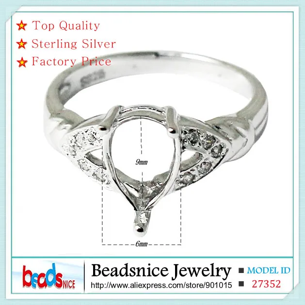Beadsnice ID27352 Diy 925 sterling silver rings wholesale top quality Semi Mount ring settings without stones for designer