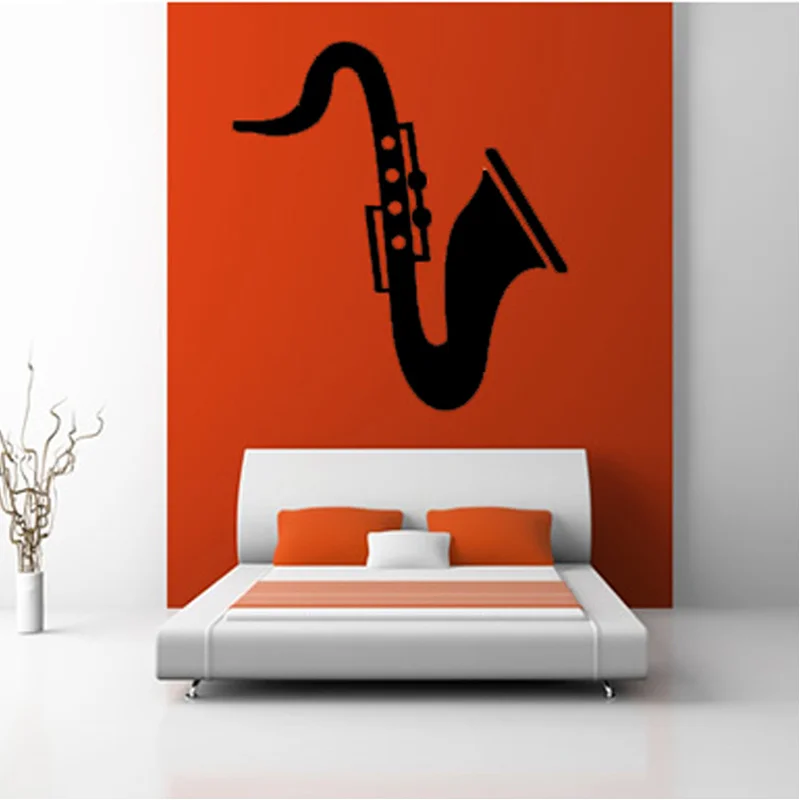 Saxophone Wall Decals Bedroom Headboard Decorative Musical Instrument Vinyl Removable Wall