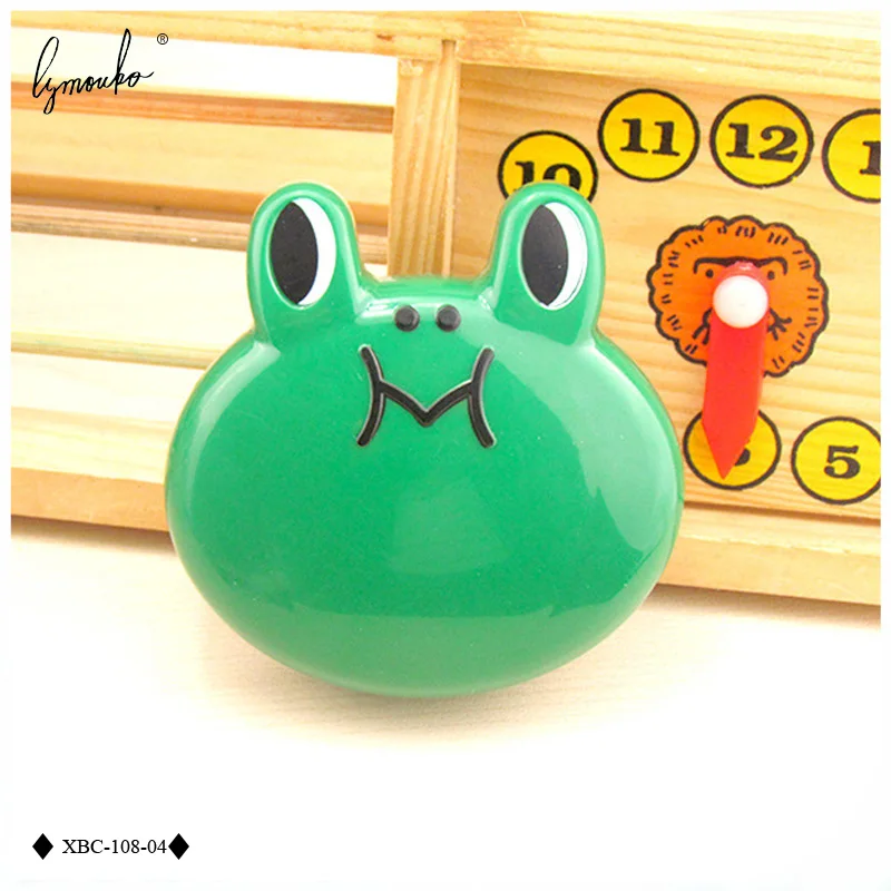 Lymouko New Design Cute Dark Green Frog Pattern with Mirror Contact Lens Case for Kit Holder Portable Contact Lenses Box