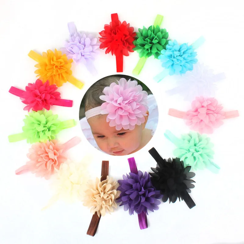 2020 Chiffon Floral Baby Girls Hairbands Hair Clip Fashion Headband Children Hair Accessories Drop Shipping H32