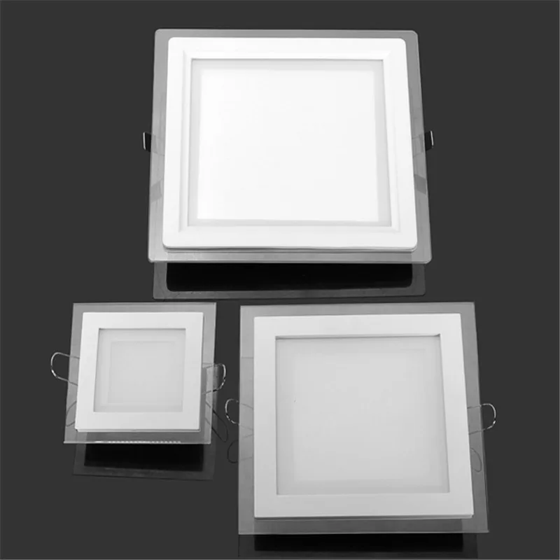 Dimmable LED Panel Downlight Square/Round Glass Panel Lights High Brightness Ceiling Recessed Lamps For Home SMD5630 AC85-265V