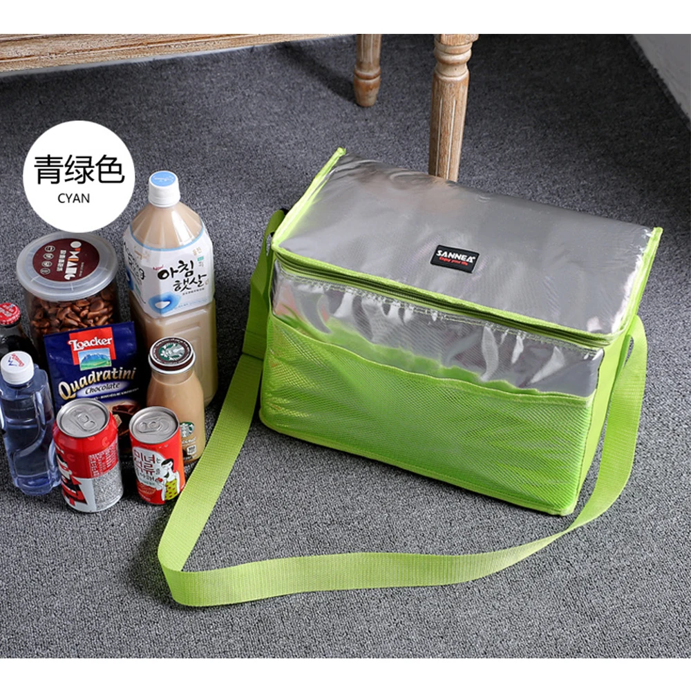 SANNE 18L Thickened Large Capacity Insulated Thermal Bag Large Capacity Ice Bag Picnic Cooler Bag With Side Pocket Lunch Box