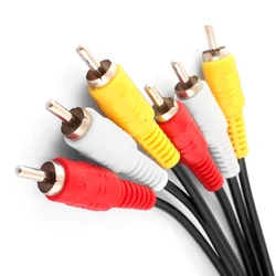 AV CABLE 3RCA 3 RCA Male AUDIO VIDEO Cord Composite Yellow/Red/White TV DVD  VIDEO & STEREO 3 RCA to 3RCA Male M-M Audio