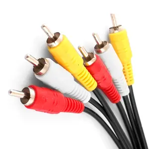 Bilashmart AV CABLE 3RCA 3 RCA Male AUDIO VIDEO Cord Composite Yellow/Red/White TV DVD VIDEO  STEREO 3 RCA to 3RCA Male M M Audio