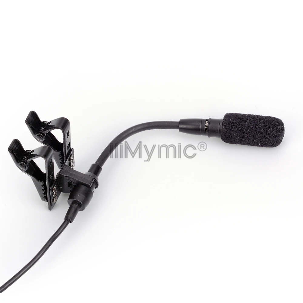 Regola l'angolazione!! Microfono a condensatore Lavalier risvolto doppia Clip in metallo per trasmettitore Wireless Sennheiser jack da 3.5mm