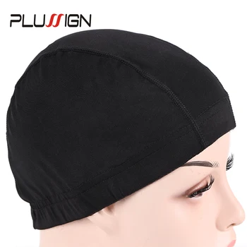 Marque Plussign élastique dôme casquette haut perruque casquette pour la fabrication de perruques Snood Nylon extensible matériel soyeux filets à cheveux confortable maille casquette
