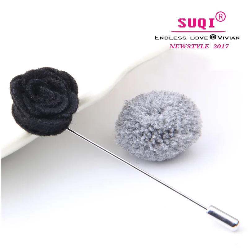 Wool Romantic Rose Flower Collar Brooch For Women 2018 New Fashion Lapel Pins Corsage Bridegroom Men Suit Accessories