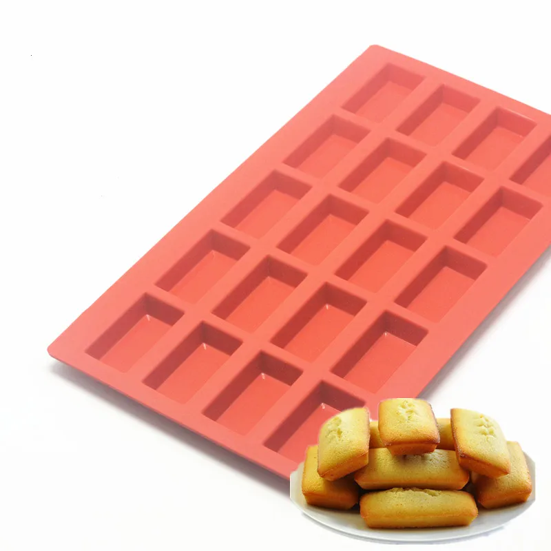 1Pc Baking Tools 20 /9-Cavity Financiers Mold Silicone Mold Red Dessert Tool Pastry Accessories Chocolate Molds, Silicone Pastry