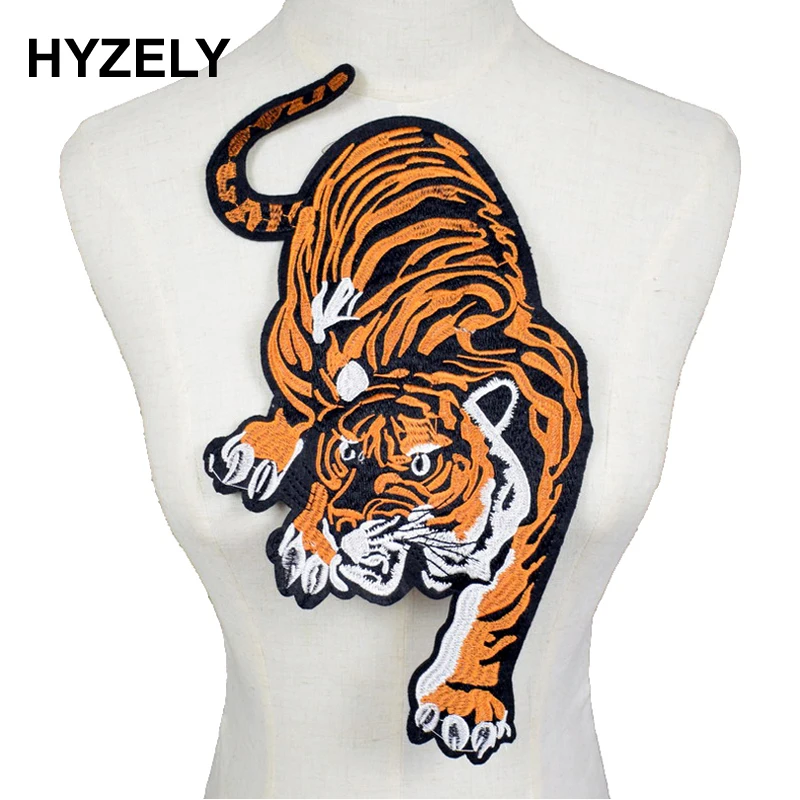 Embroidered Clothing Big Tiger Patches For Clothes With it Clothing Bike Patch Patchwork Cotton Fabric NL275