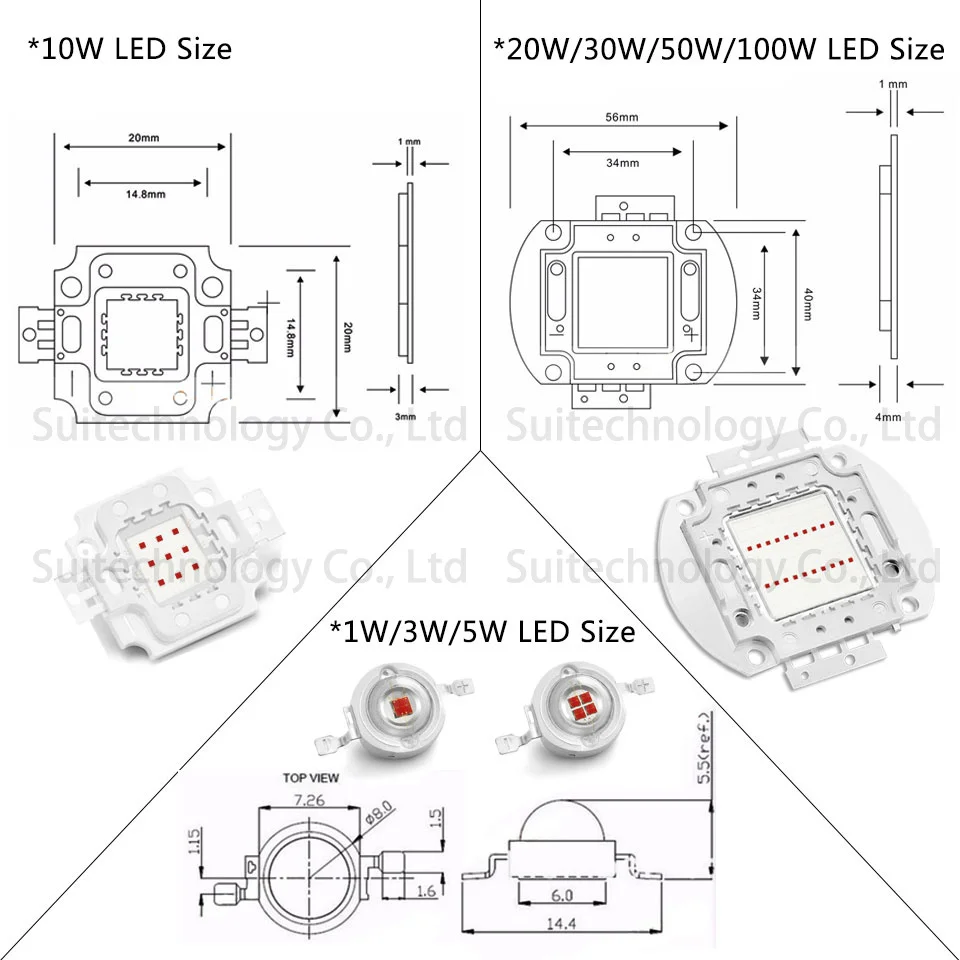 Imagem -02 - Profundo da Microplaqueta do Diodo Emissor de Luz de Alta Potência 1w w 10 20 30 50w 100w Cresce a Luz 660nm para o Fruto Vegetal da Planta da Luz Interna Cresce 660nm Vermelho