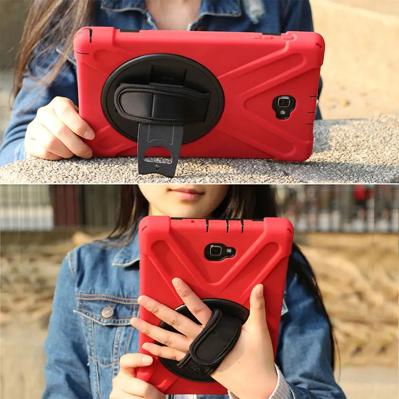Case For Samsung Galaxy Tab A A6 10.1 2016 with S Pen SM-P585Y P585 P580 Cover Shockproof Heavy Duty Silicone Hard Hand Holder