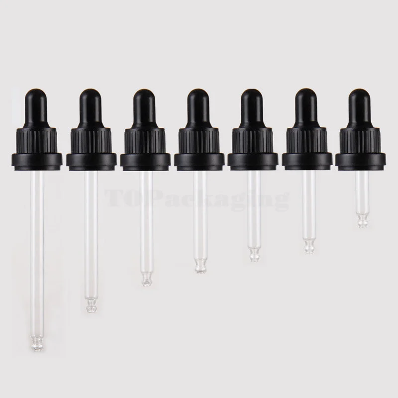 

5/10/15/20/30/50/100ML Glass Dropper,Plastic Dropper Top with Glass Pick up Tube Screw Cap for Glass Bottle or Plastic Bottle
