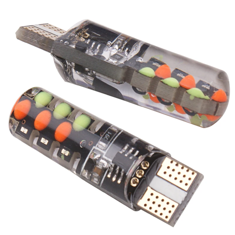 RGB LED T10 W5W Led 194 168 W5W 5050 SMD Car Dome Reading Light Automobiles Wedge Lamp RGB LED Bulb With Remote Controller 12V