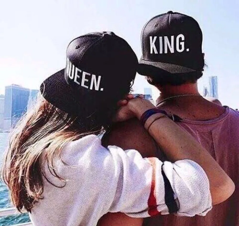 Hot Sale KING QUEEN Embroidery Snapback Hat Acrylic Men Women Couple Baseball Cap Gifts Fashion Hip-hop  Caps