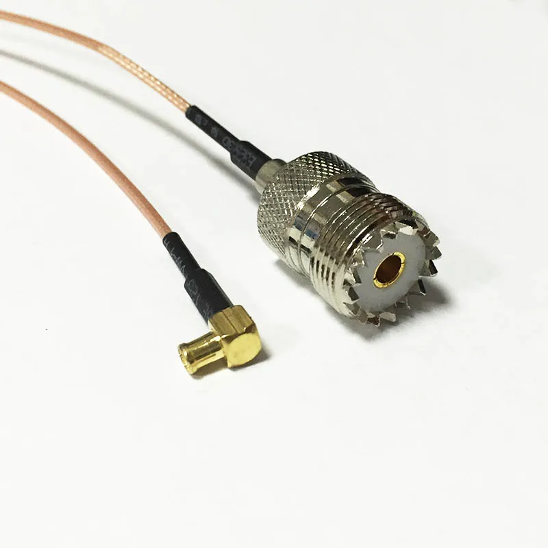 

New UHF Female SO239 Switch MCX Male Plug Right Angle RF coax cable RG178 Wholesale 15CM 6" Adapter