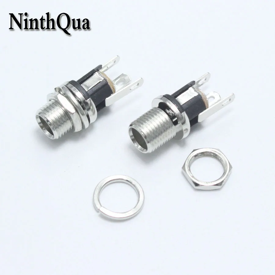 

2pcs DC-025BM 5.5*2.1mm / 5.5*2.5mm DC Power Socket Connector with Nut Gasket Panel Mounting Jack Charging Adaptor