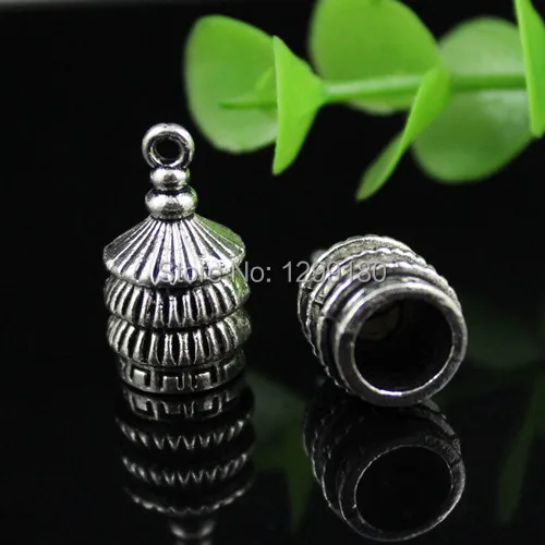 Fit 8mm Cord  Tower Crimp End Caps Buckle Tips for Necklace Bracelet Ropes Cords Connectors Clasp 12x21mm 10pcs K00527
