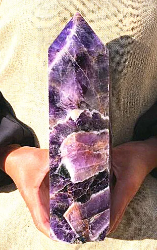 5LB Natural Dreamy Amethyst Quartz Obelisk Crystal Wand Point Healing