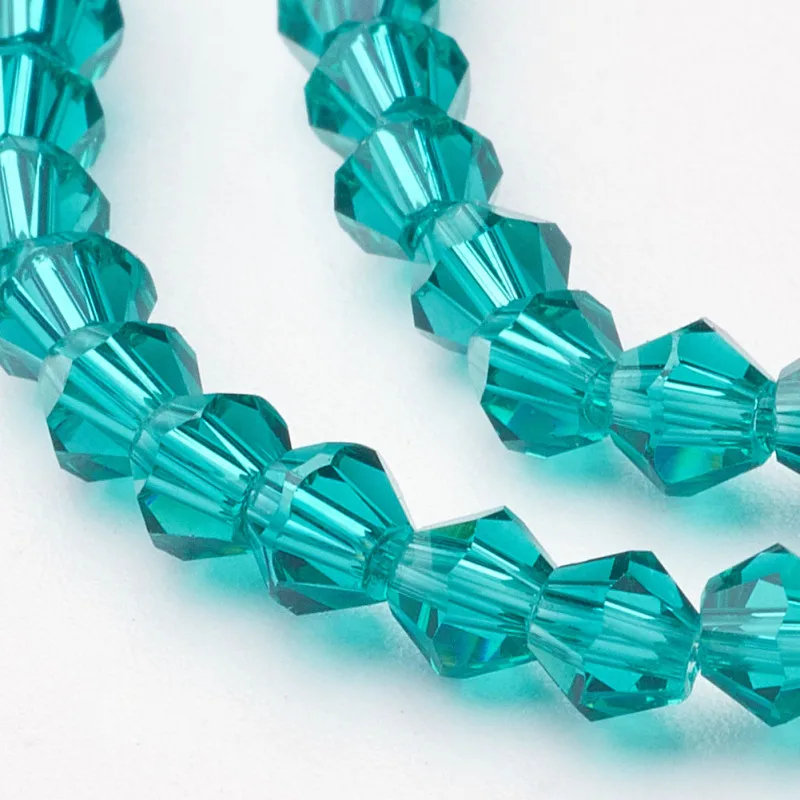 2 Strands 4mm Small Glass Beads Faceted Bicone Loose Spacer Beads for Jewelry Making DIY Bracelet Necklace about 110pcs/strand