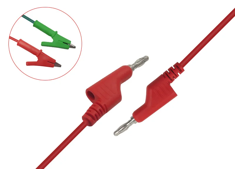 Hot Cleqee P1037 1Set 5Pcs 1M 4mm Banana Plug to Alligator Clip Crocodile Test Probe Lead Wire Test Cable