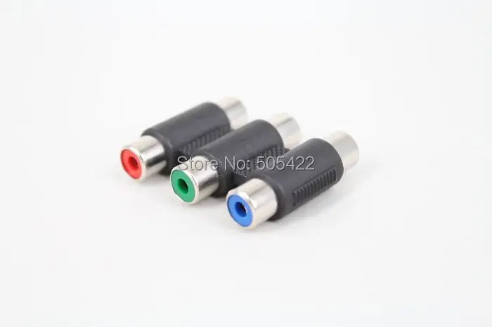 

100pcs/lot 3 RCA Female to Female 3 RCA Adapter Component Video Cable Joiner Coupler F/F RGB AV Connector Wholesale