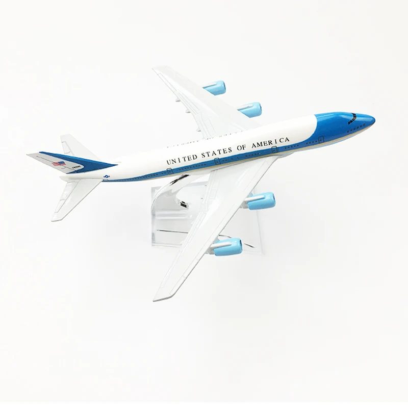 UNITED STATES OF AMERICA Air Force One aeroplane model Boeing 747 airplane 16CM Metal alloy diecast 1:400 airplane model toys