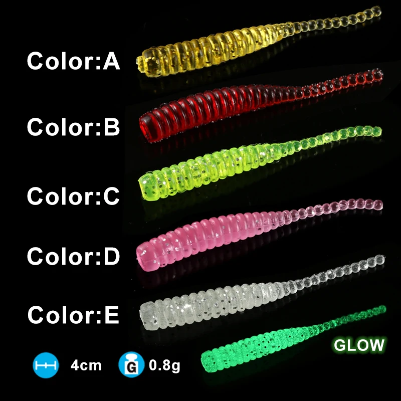 FSTK Fishing Lure mini Soft Worm Shrimp Jerkbait 50pcs 0.3g 4cm Ocean Rock lure bass soft fish smell Leurre Souple soft bait