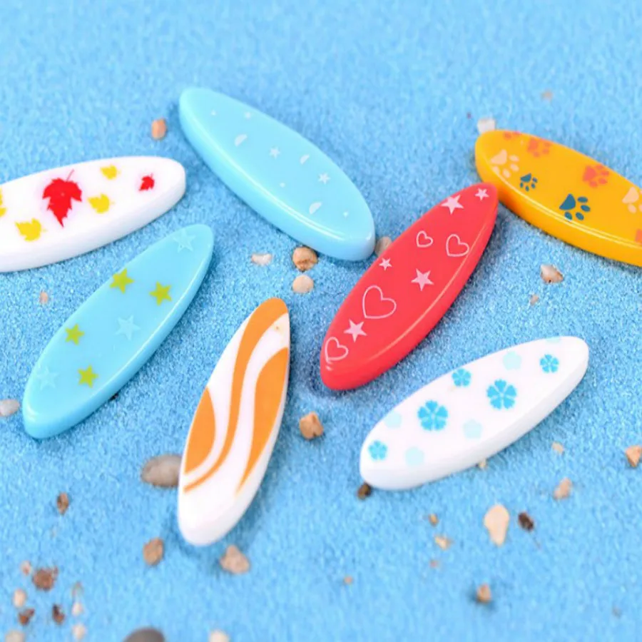 Planche de surf de Style méditerranéen, Micro paysage, artisanat en résine, petits ornements, accessoires de plage, DIY, 10 pièces/lot