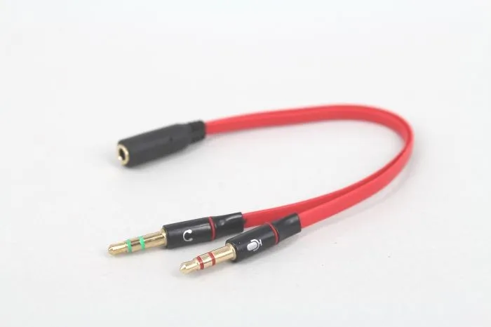 3.5mm Gold Plated Jack Plug Audio Mic Y Splitter Cable Headphone Adapter Female To 2 Male Earphone Extinction Cable Cord