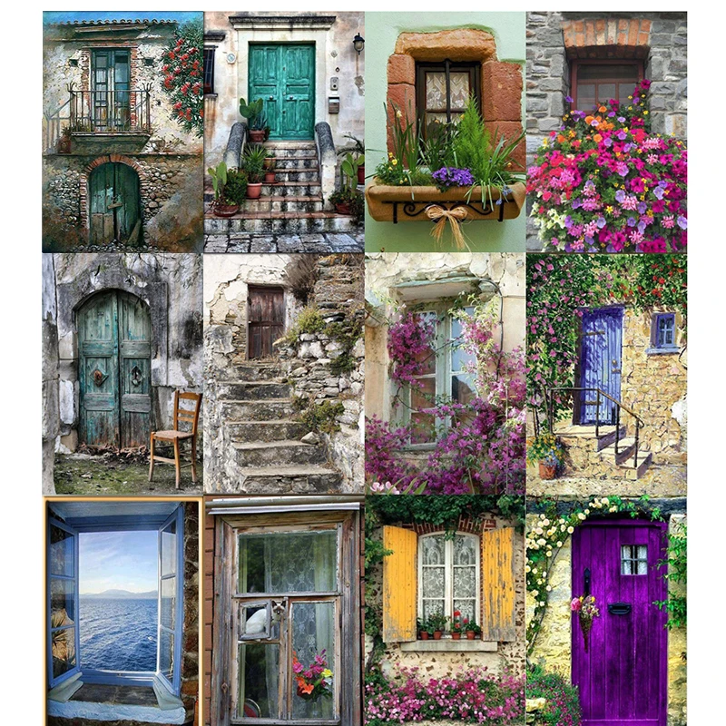 

5d Diamond Embroidery 5D DIY Doors and windows landscapes Diamond Painting Christmas Cross Stitch Full square Rhinestone Mosaic